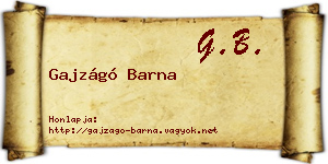 Gajzágó Barna névjegykártya
