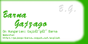 barna gajzago business card